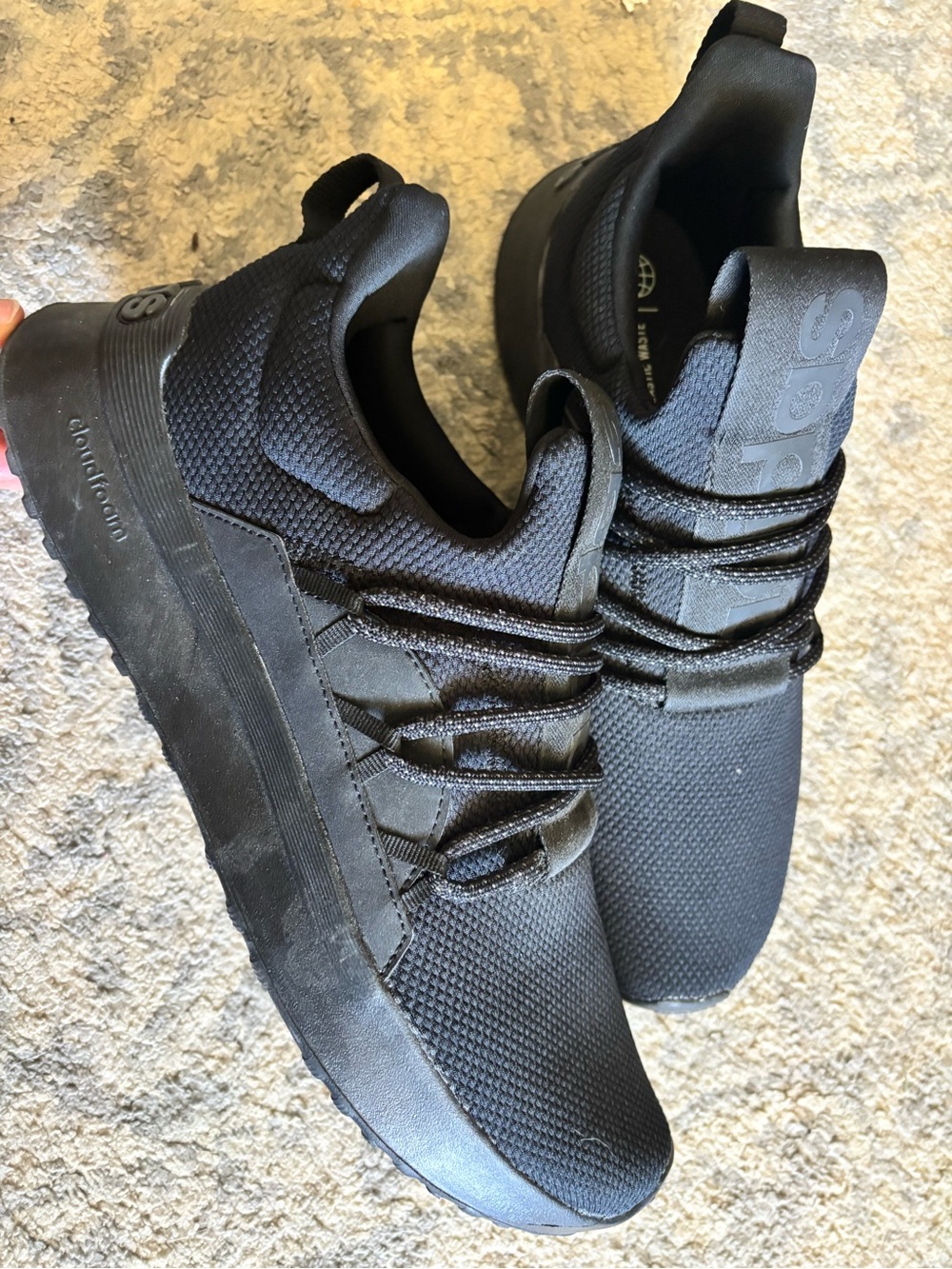 Adidas Men's Black Lightweight Athletic Sneakers
